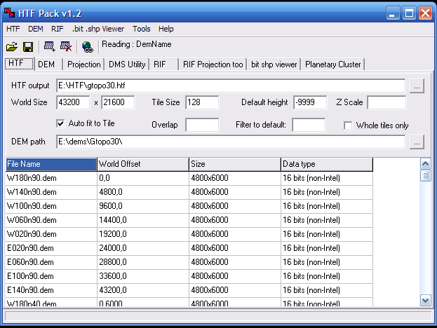 DTM HTF Menu